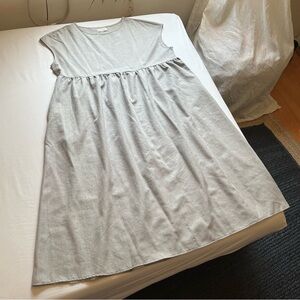 BELLE ZEKE grey sleeveless midi dress